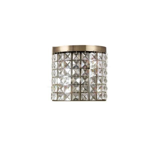 Netlighting Cortina Wall Lamp 2 Light Antique Brass Crystal in Bronze - image 1