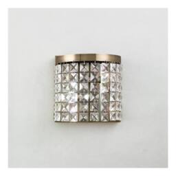 Netlighting Cortina Wall Lamp 2 Light Antique Brass Crystal in Bronze - thumbnail 2