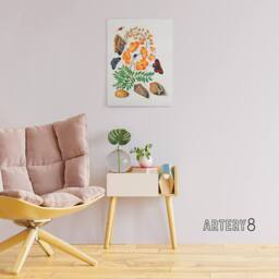 "Artery8 Flowers Butterflies & Seashells Bolton Canvas Wall Art - Size: W18"" x H24""" - thumbnail 3