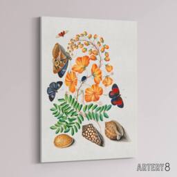 "Artery8 Flowers Butterflies & Seashells Bolton Canvas Wall Art - Size: W18"" x H24""" - thumbnail 2