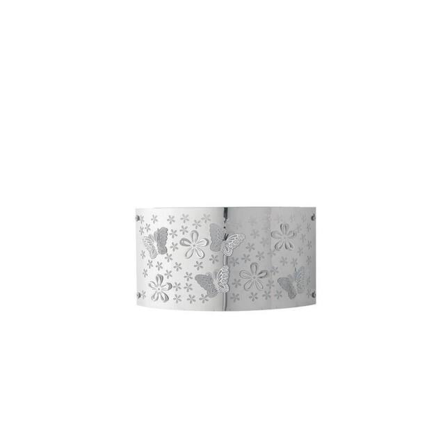 Netlighting BUTTERFLY 2 Light Flush Wall Light Chrome 32x17cm in Silver - Size: 32x17 cm