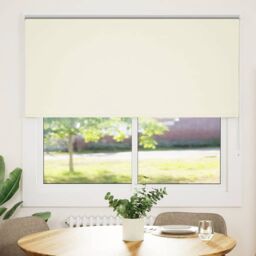 Berkfield Home Roller Blind Blackout Off-White 165x175 cm Fabric Width 161.6 cm Polyester in White - thumbnail 2