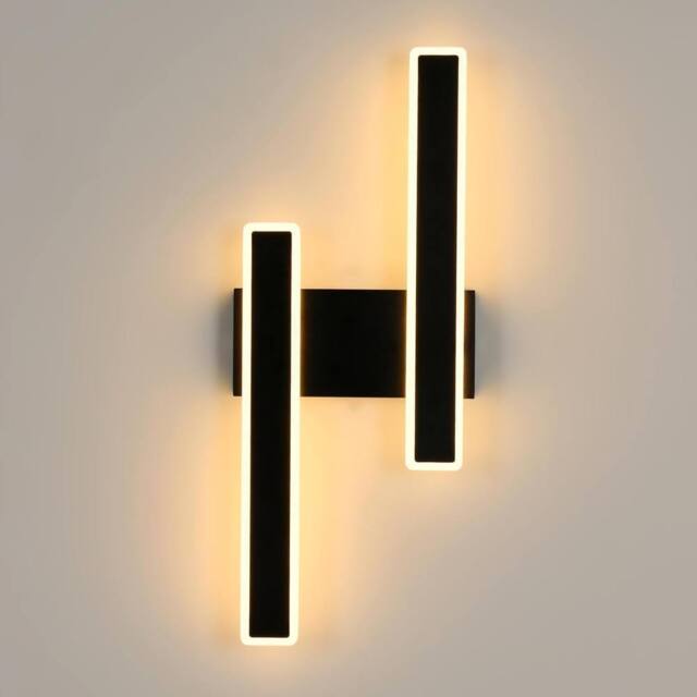 COMELY Indoor Wall Lights, 32W Modern Acrylic Long Wall Lights in Black - image 1