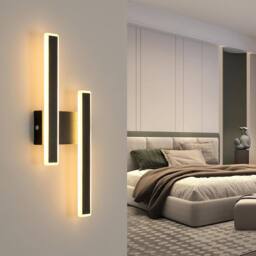 COMELY Indoor Wall Lights, 32W Modern Acrylic Long Wall Lights in Black - thumbnail 3