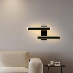 COMELY Indoor Wall Lights, 32W Modern Acrylic Long Wall Lights in Black - thumbnail 6