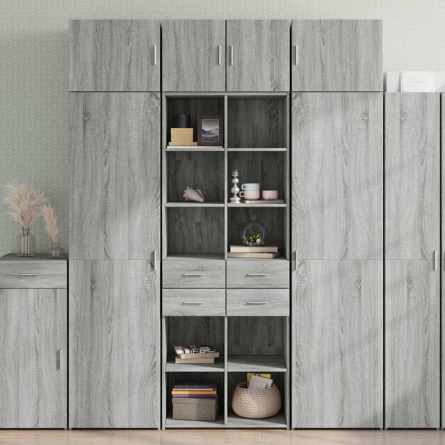 Berkfield Home Storage Cabinet Grey Sonoma 70x42.5x225 cm Engineered Wood - image 1