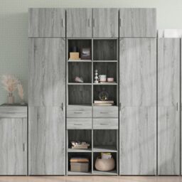 Berkfield Home Storage Cabinet Grey Sonoma 70x42.5x225 cm Engineered Wood - thumbnail 1