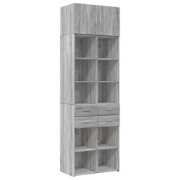 Berkfield Home Storage Cabinet Grey Sonoma 70x42.5x225 cm Engineered Wood - thumbnail 2