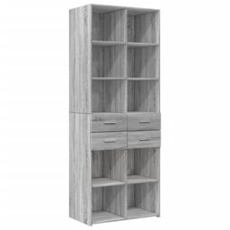 Berkfield Home Storage Cabinet Grey Sonoma 70x42.5x225 cm Engineered Wood - thumbnail 5