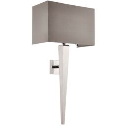 Loops 2 PACK Rectangular Dimmable Wall Light Chrome & Grey Shade Modern Bedside Lamp - thumbnail 2