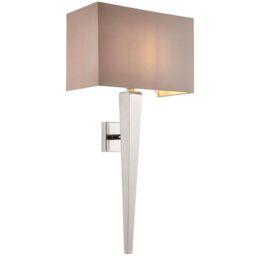 Loops 2 PACK Rectangular Dimmable Wall Light Chrome & Grey Shade Modern Bedside Lamp - thumbnail 4