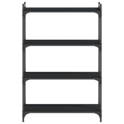 Berkfield Home Bookcase 4-Tier Black 80x30x120 cm Engineered Wood - Size: 80 x 30 x 120 cm - thumbnail 4