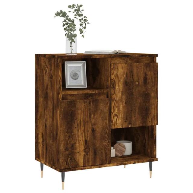 Berkfield Home Sideboard Smoked Oak 60x35x70 cm Engineered Wood in Brown - Size: 60 x 35 x 70 cm - image 1