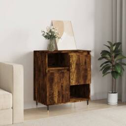 Berkfield Home Sideboard Smoked Oak 60x35x70 cm Engineered Wood in Brown - Size: 60 x 35 x 70 cm - thumbnail 2