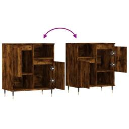 Berkfield Home Sideboard Smoked Oak 60x35x70 cm Engineered Wood in Brown - Size: 60 x 35 x 70 cm - thumbnail 9