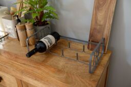 Living Nostalgia Stackable Bottle Rack, Iron Wire in Grey - thumbnail 3