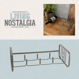 Living Nostalgia Stackable Bottle Rack, Iron Wire in Grey - thumbnail 6