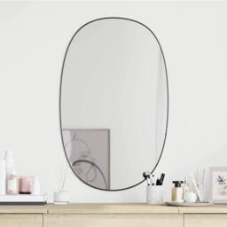 Berkfield Home Wall Mirror Black 70x45 cm - thumbnail 2