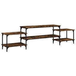 Berkfield Home TV Cabinet Smoked Oak 197x35x52 cm Engineered Wood in Brown - Size: 197 x 35 x 52 cm - thumbnail 1