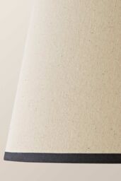 ValueLights Aspen Linen Black Trim Edge Tapered Easy Fit Pendant Lamp Shade in Off-White - Size: Large - thumbnail 4