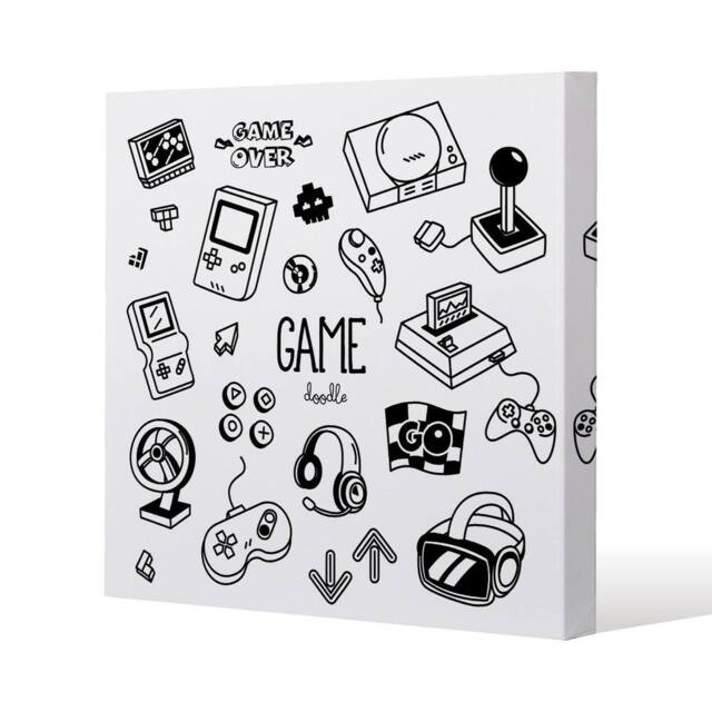 Benjamin Tate Design Game doodles (Canvas Print) / 61 x 61 x 4cm in Natural - Size: 61 x 61 x 4 cm - image 1