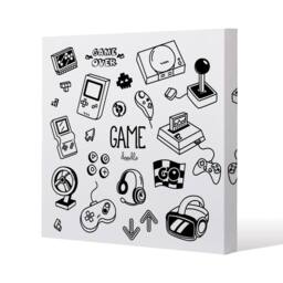 Benjamin Tate Design Game doodles (Canvas Print) / 61 x 61 x 4cm in Natural - Size: 61 x 61 x 4 cm - thumbnail 1