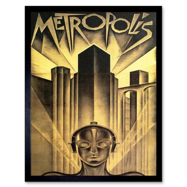 "Artery8 Movie Film Metropolis Sci Fi Drama Dystopia Utopia Framed Art Print in Brown - Size: W12"" x H16""" - image 1