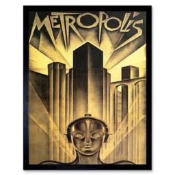 "Artery8 Movie Film Metropolis Sci Fi Drama Dystopia Utopia Framed Art Print in Brown - Size: W12"" x H16""" - thumbnail 1