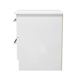 Ready Assembled 2 U Carlton 2 Drawer Bedside Cabinet (Ready Assembled) in White - Size: Small - thumbnail 3