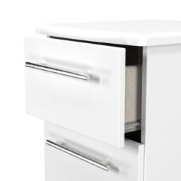Ready Assembled 2 U Carlton 2 Drawer Bedside Cabinet (Ready Assembled) in White - Size: Small - thumbnail 6