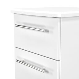 Ready Assembled 2 U Carlton 2 Drawer Bedside Cabinet (Ready Assembled) in White - Size: Small - thumbnail 5