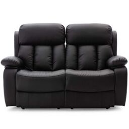 More4Homes Chester 2 Seater Electric High Back Bonded Leather Recliner Sofa in Black - thumbnail 3