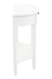 Orsina Rounded Console Table With One Rectangular Drawer for Hallway, Pine Wood Wood Table for Home & Office Décor in White - thumbnail 3