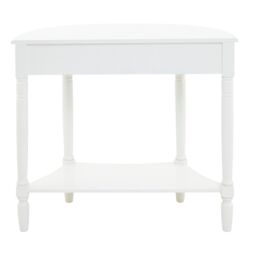 Orsina Rounded Console Table With One Rectangular Drawer for Hallway, Pine Wood Wood Table for Home & Office Décor in White - thumbnail 4
