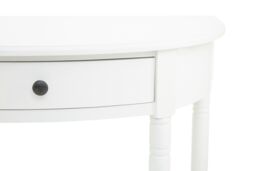 Orsina Rounded Console Table With One Rectangular Drawer for Hallway, Pine Wood Wood Table for Home & Office Décor in White - thumbnail 5