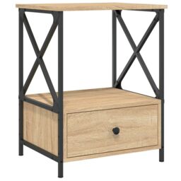 Berkfield Home Bedside Tables 2 pcs Sonoma Oak 50x41x65 cm Engineered Wood in Brown - Size: 50 x 41 x 65 cm - thumbnail 5