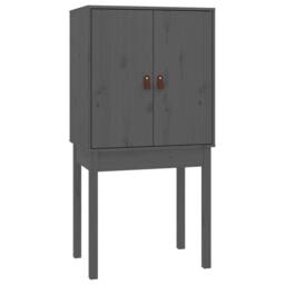 Berkfield Home Highboard Grey 60x40x120 cm Solid Wood Pine - Size: 60 x 40 x 120 cm - thumbnail 5