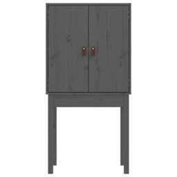 Berkfield Home Highboard Grey 60x40x120 cm Solid Wood Pine - Size: 60 x 40 x 120 cm - thumbnail 6