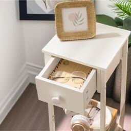 Rafaelo Mobilia Set of 2 Tall Bedside Tables in White - thumbnail 3