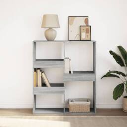 Berkfield Home Book Cabinet/Room Divider Grey Sonoma 100x33x115 cm - Size: 100 x 33 x 115 cm - thumbnail 2