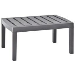 Berkfield Home Garden Table Mocha 78x55x38 cm Plastic in Grey - Size: 78 x 55 x 38 cm - thumbnail 1