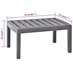 Berkfield Home Garden Table Mocha 78x55x38 cm Plastic in Grey - Size: 78 x 55 x 38 cm - thumbnail 5