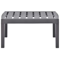 Berkfield Home Garden Table Mocha 78x55x38 cm Plastic in Grey - Size: 78 x 55 x 38 cm - thumbnail 2