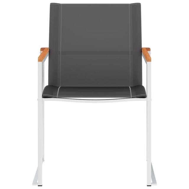 Berkfield Home Classic Garden Chairs 4 pcs Textilene & Stainless Steel Grey - image 1