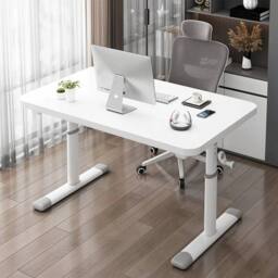 KORVIXA 100×60cm Ergonomic Height-Adjustable Sit-Stand Desk Workstation in White - Size: 100 cm - thumbnail 3