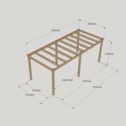 Rutland County Garden Furniture Ltd Garden Pergola 6 Posts - Wood - L240 x W600 x H270 cm - Light Green - thumbnail 5