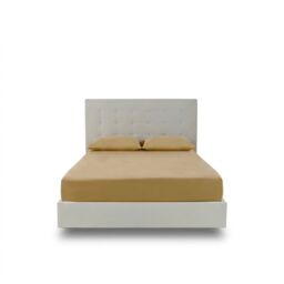 Snug City Fitted Sheet Polycotton Plain Dyed Extra Deep 25cm Bed Linen in Tan - Size: Super King - thumbnail 2