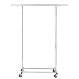 House of Home Heavy Duty Chrome Clothes Rail Adjustable Width to Height with Shelf in Silver - thumbnail 2