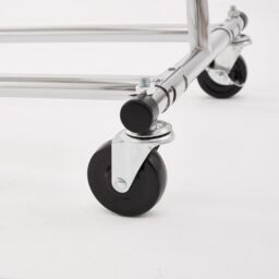 House of Home Heavy Duty Chrome Clothes Rail Adjustable Width to Height with Shelf in Silver - thumbnail 4