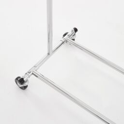 House of Home Heavy Duty Chrome Clothes Rail Adjustable Width to Height with Shelf in Silver - thumbnail 8